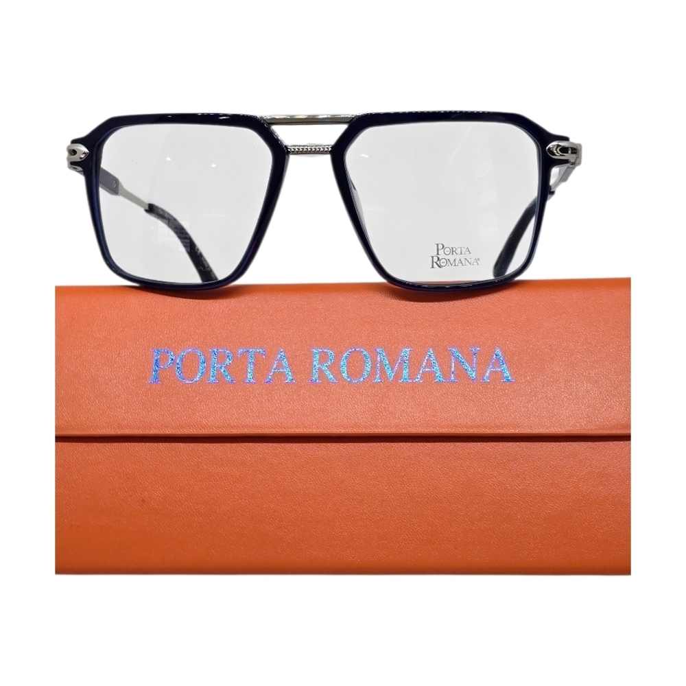 Porta Romana Midnight Blue Glasses with Orange Case